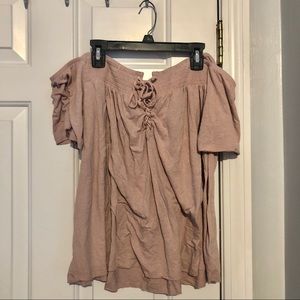 NWOT American Eagle Pink Off shoulder Flowy Top